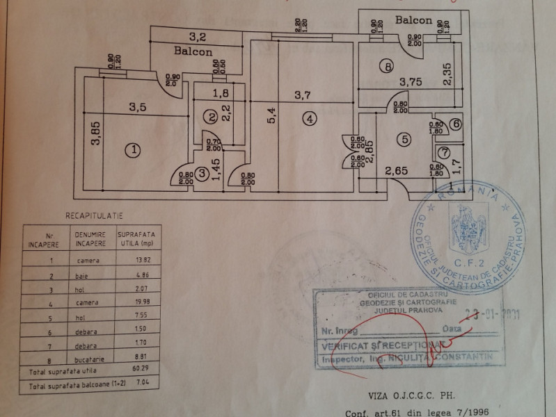  ap 2 cam conf 1 A semidec, et 8/8, Marasesti, bloc  1992