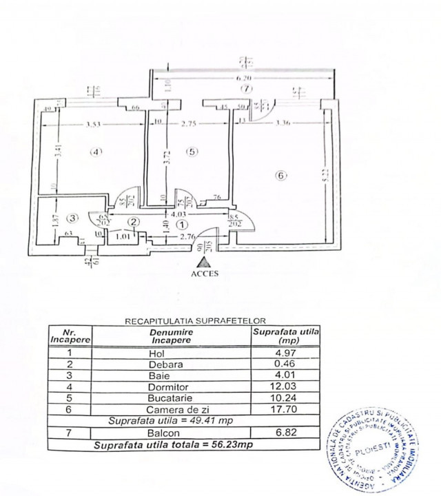 Ap 2 cam cf 1 dec, Et 6/8, B-dul București